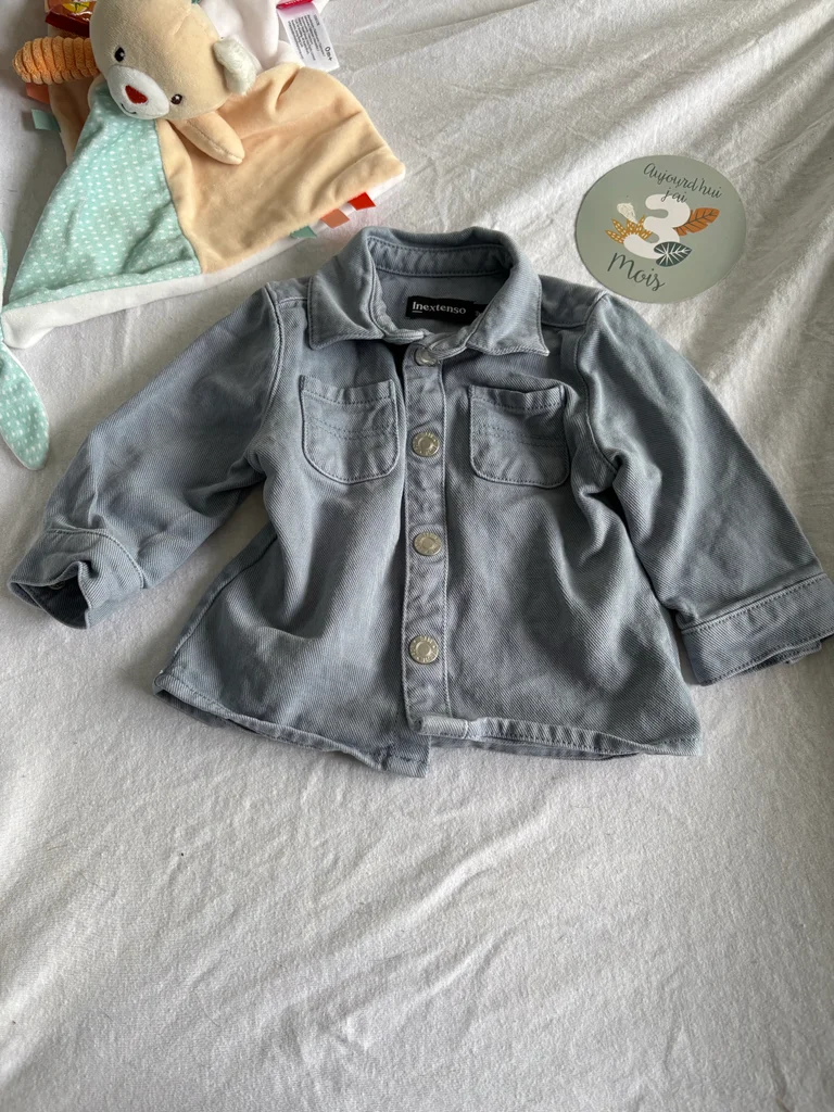 Jolie Veste en Jean Bleu Bébé Garçon 3 Mois – Inextenso